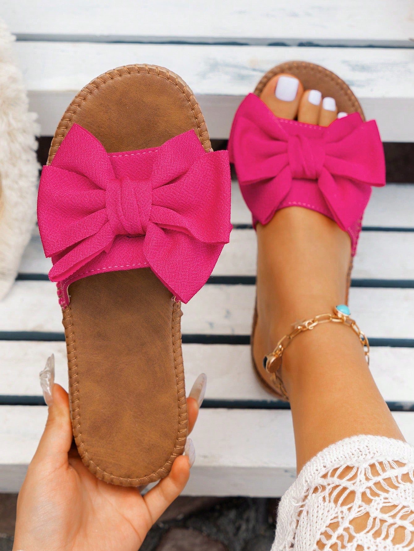 Penny Fabric Bow Slides
