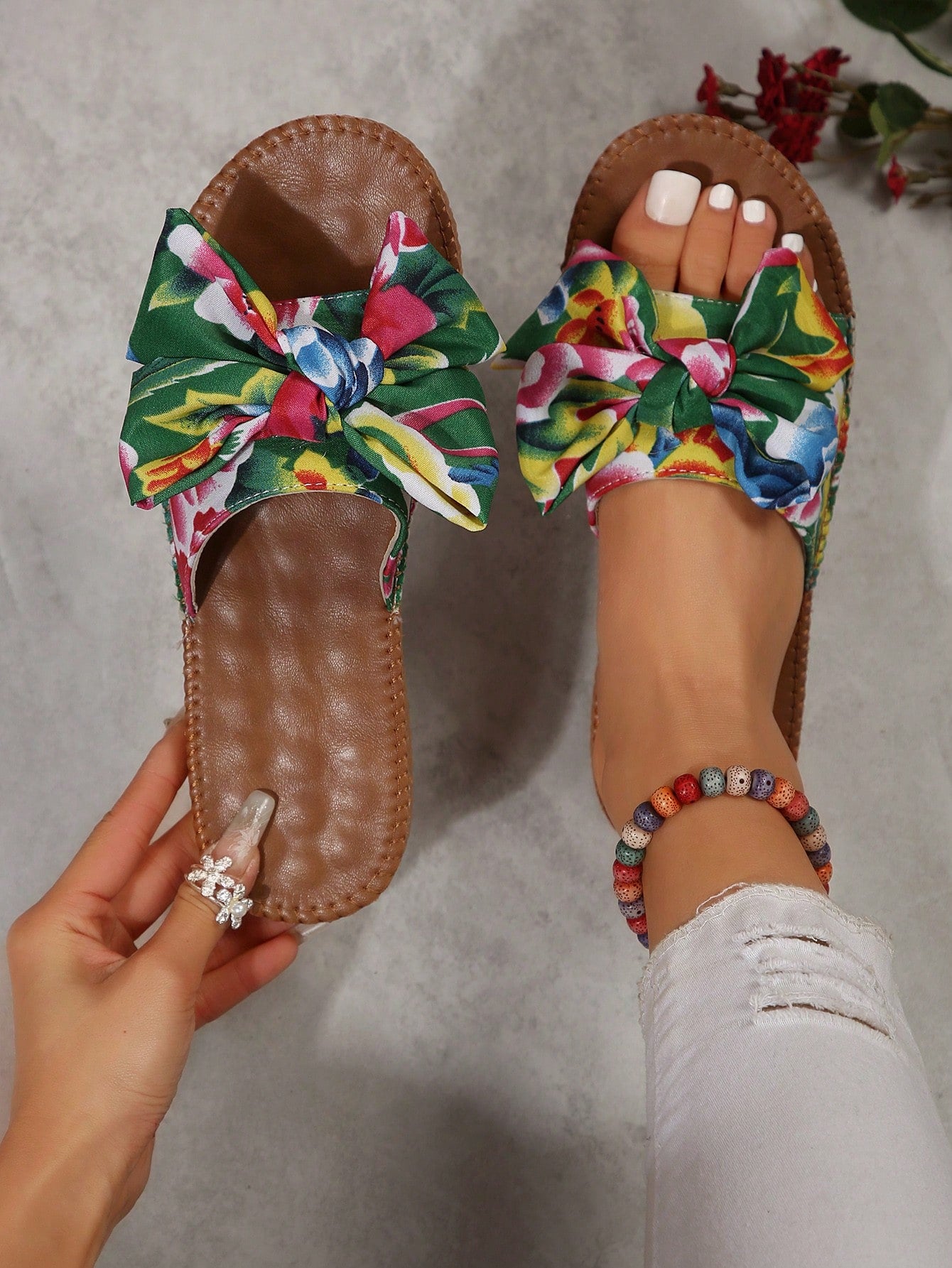 Penny Fabric Bow Slides