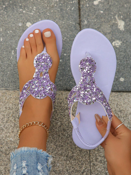 Brita Rhinestone Toe Post Sandals