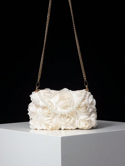 Evie Elegant Rose Flower Crossbody Bag