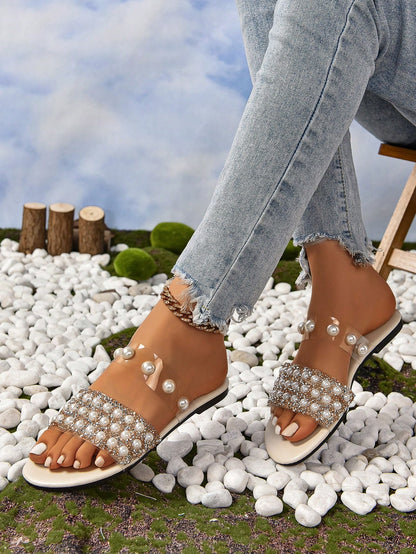 Willow Pearl Glitter Slip Ons