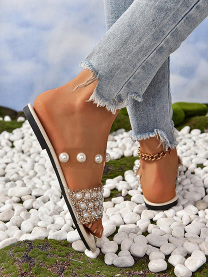 Willow Pearl Glitter Slip Ons