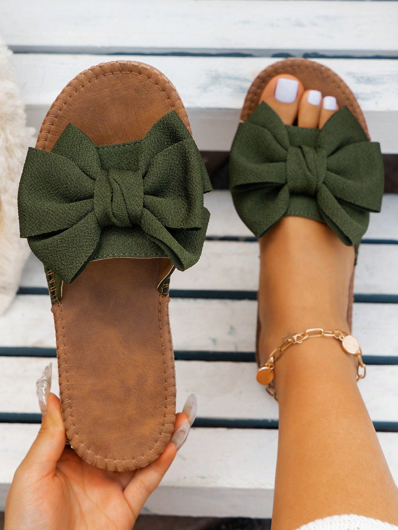 Penny Fabric Bow Slides