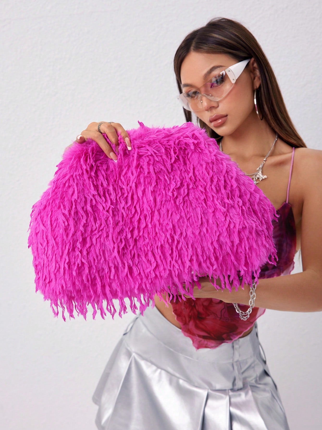 "Seriously On Fly" Glamorous Hot Pink Clutch