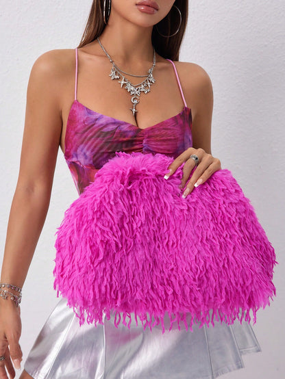"Seriously On Fly" Glamorous Hot Pink Clutch