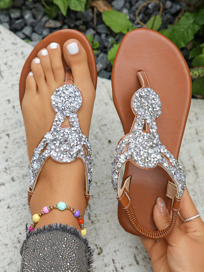 Brita Rhinestone Toe Post Sandals