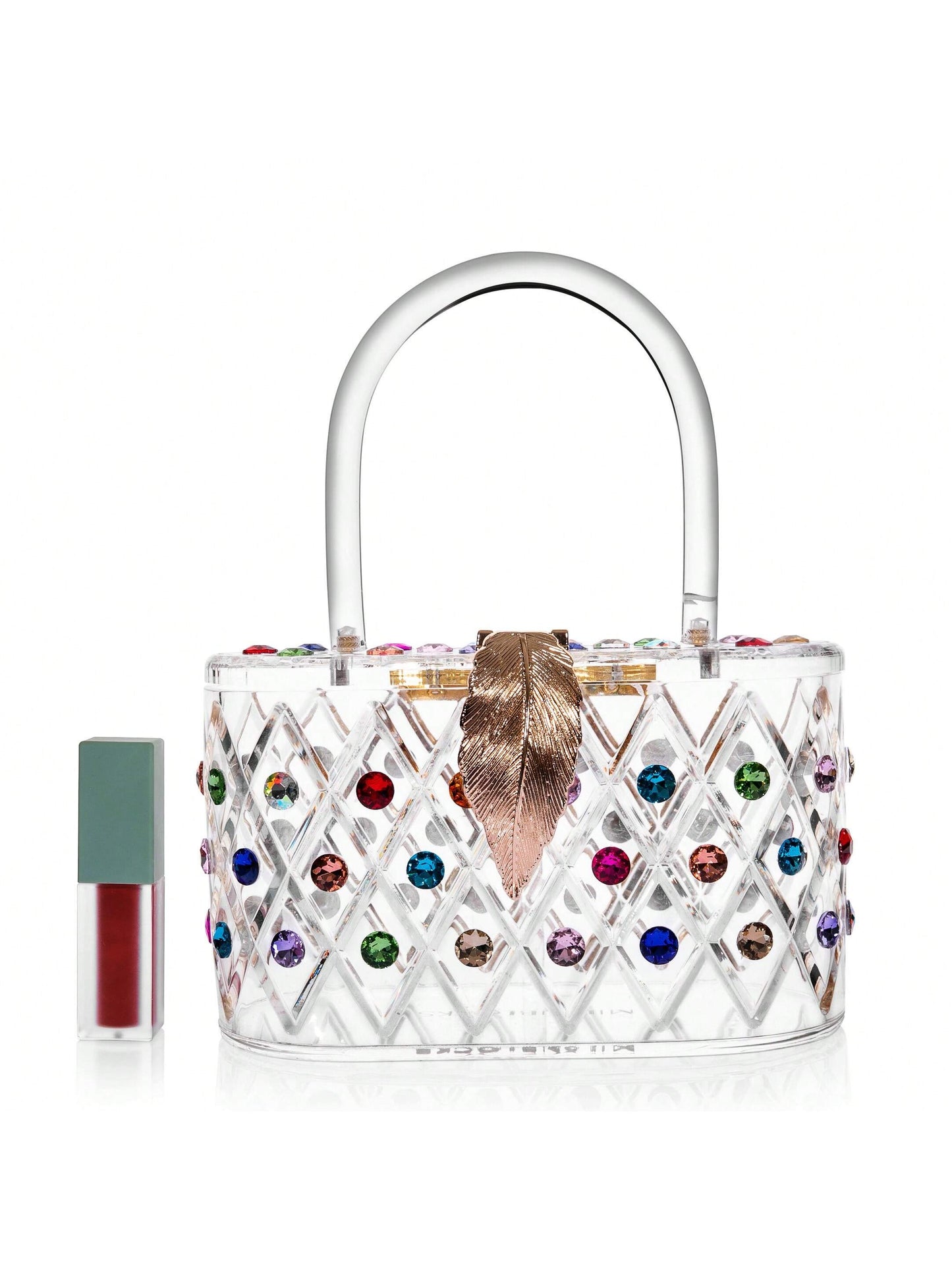 Rain Vintage Colorful Crystal Acrylic Clutch