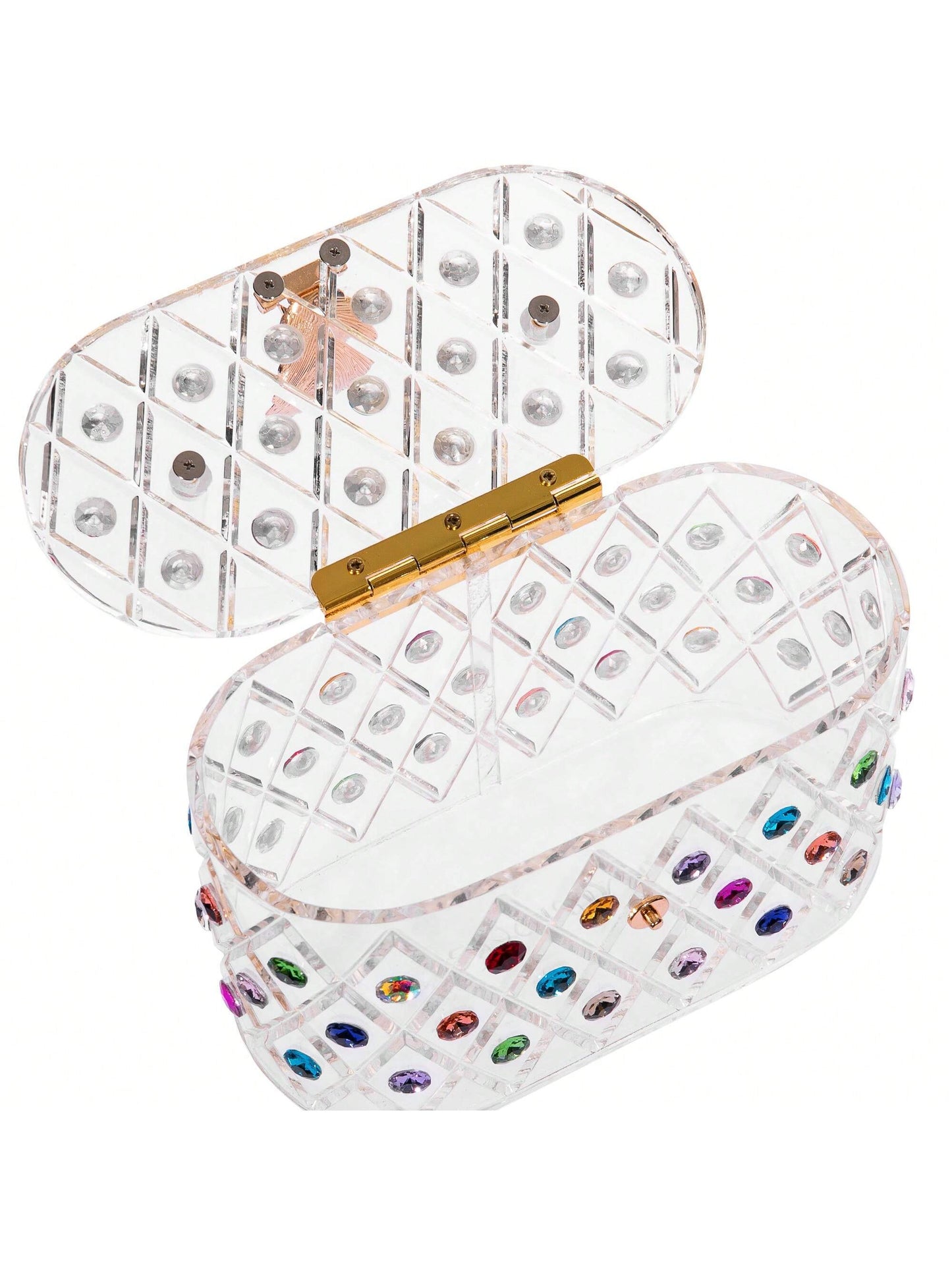 Rain Vintage Colorful Crystal Acrylic Clutch