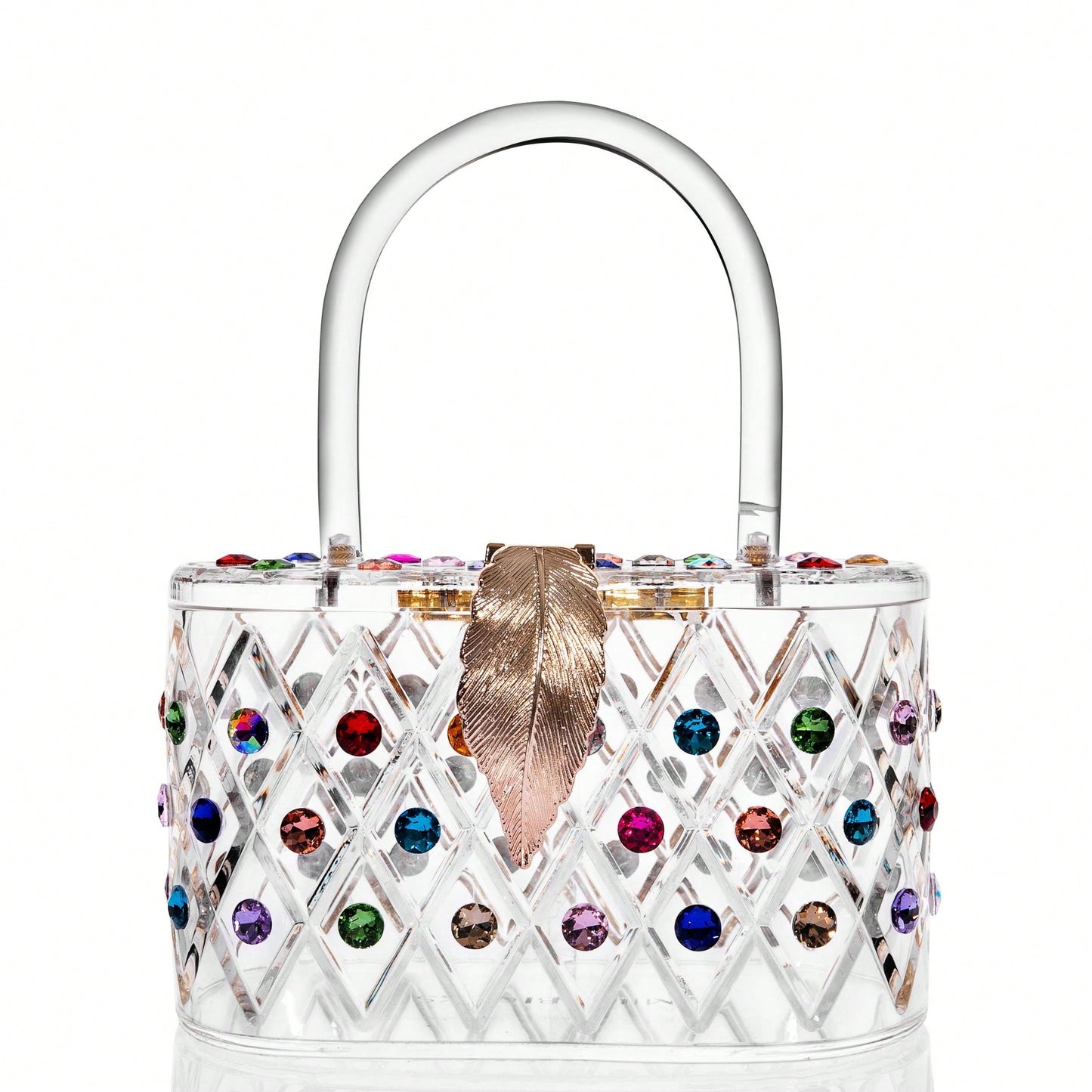 Rain Vintage Colorful Crystal Acrylic Clutch