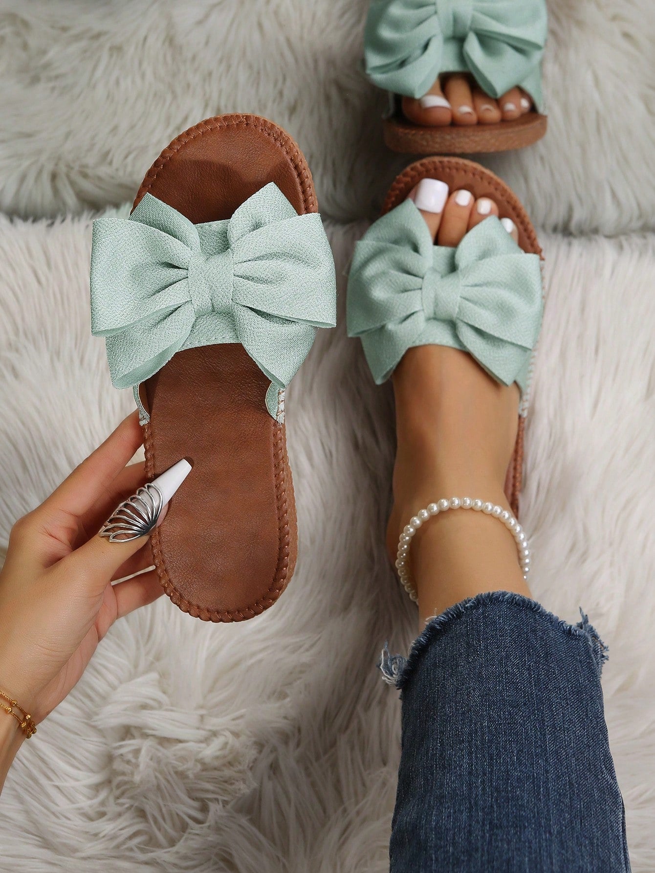 Penny Fabric Bow Slides