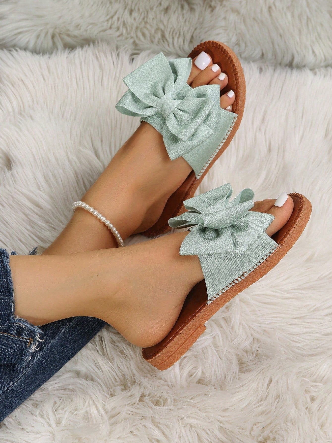 Penny Fabric Bow Slides