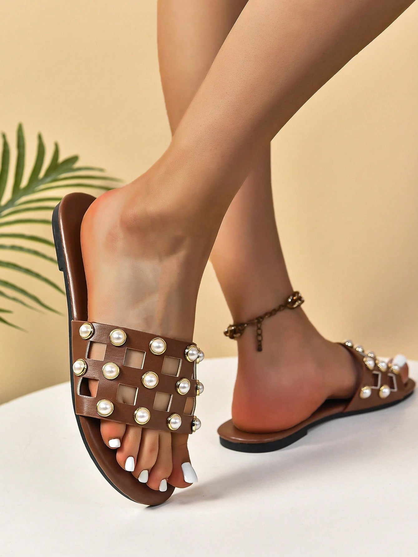 Willow Pearl Glitter Slip Ons