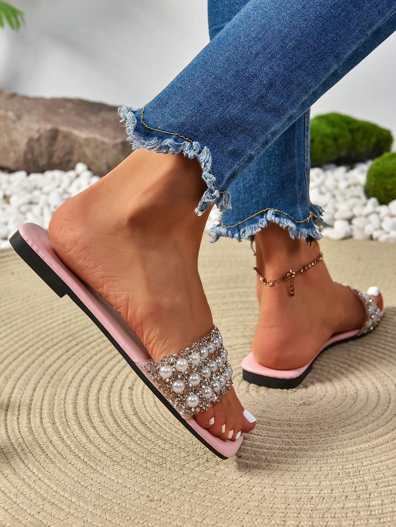 Willow Pearl Glitter Slip Ons