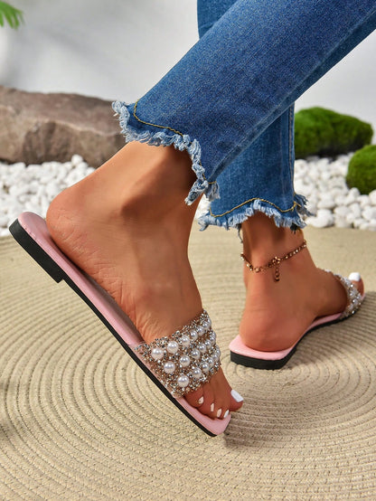 Willow Pearl Glitter Slip Ons