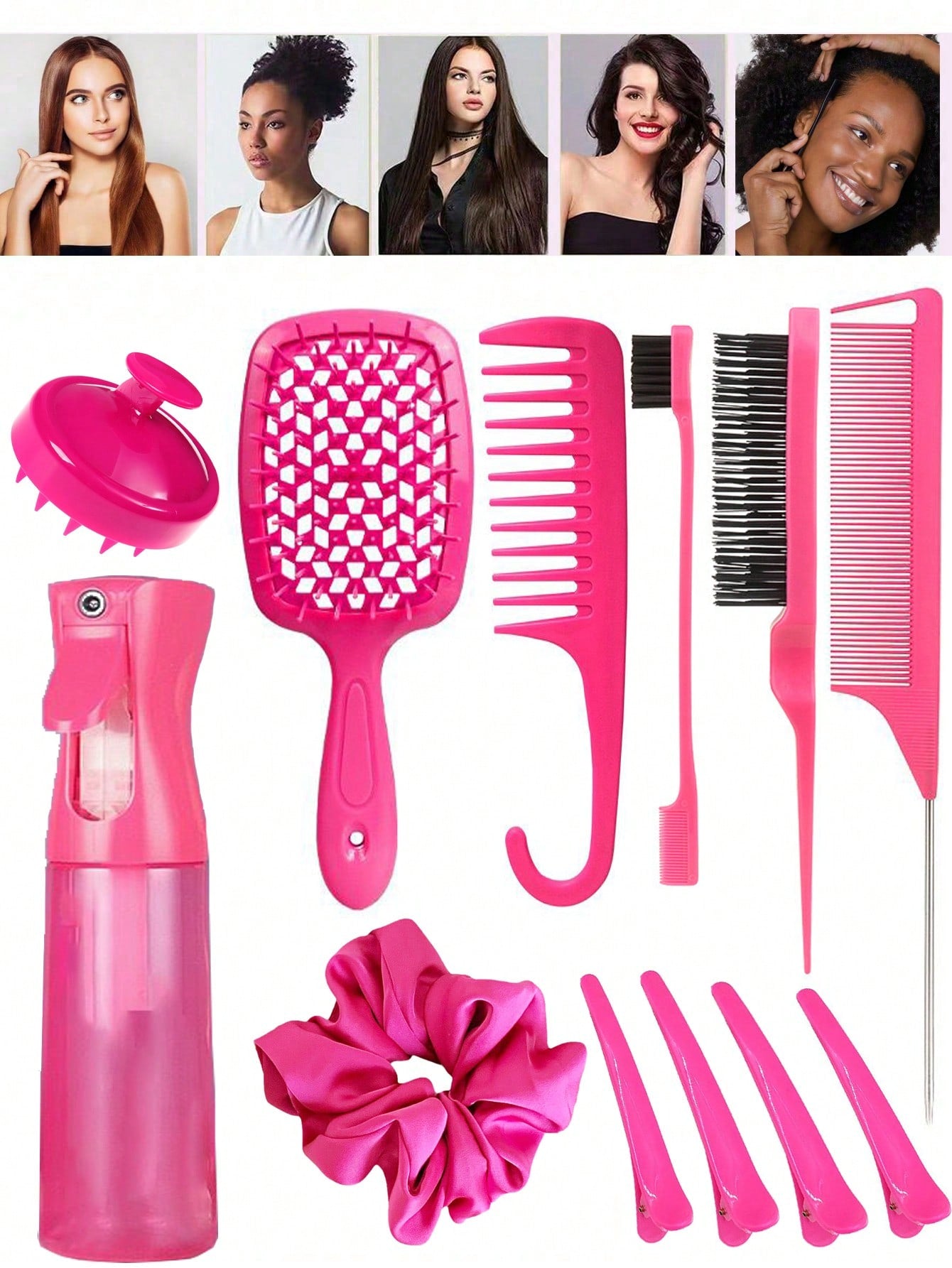 12 Pcs Hair Brush Set With Hair Styling Comb