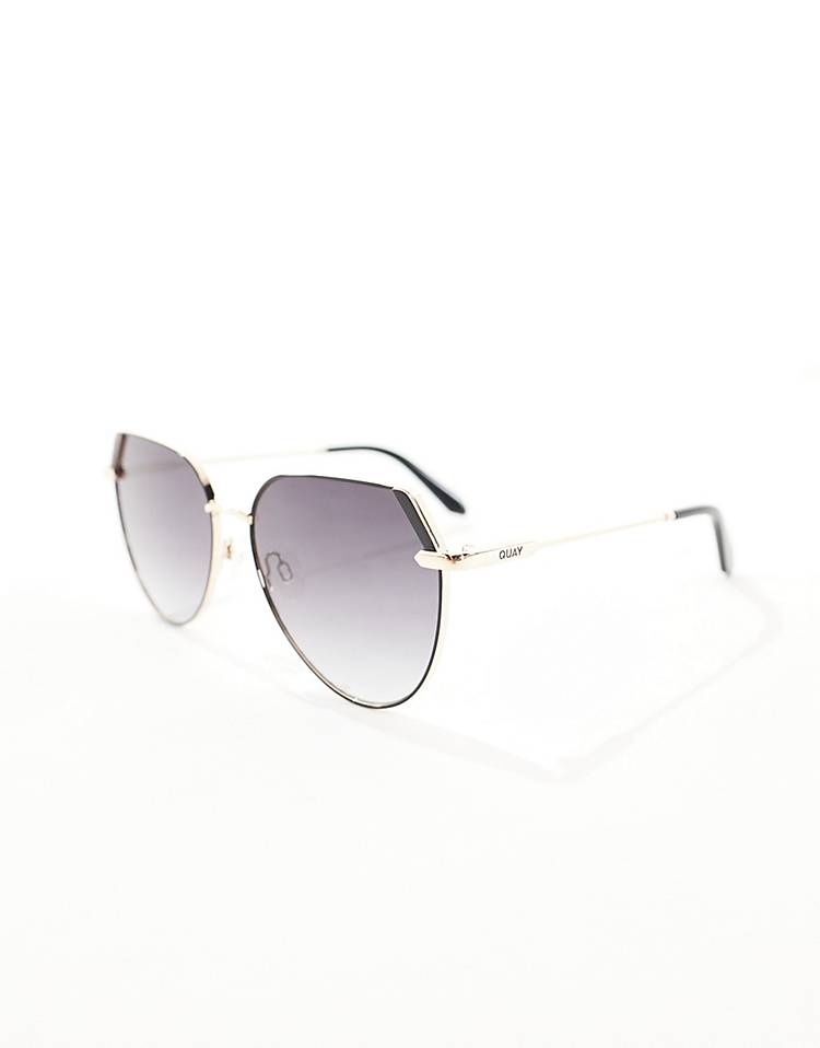 Quay main character round sunglasses in gold