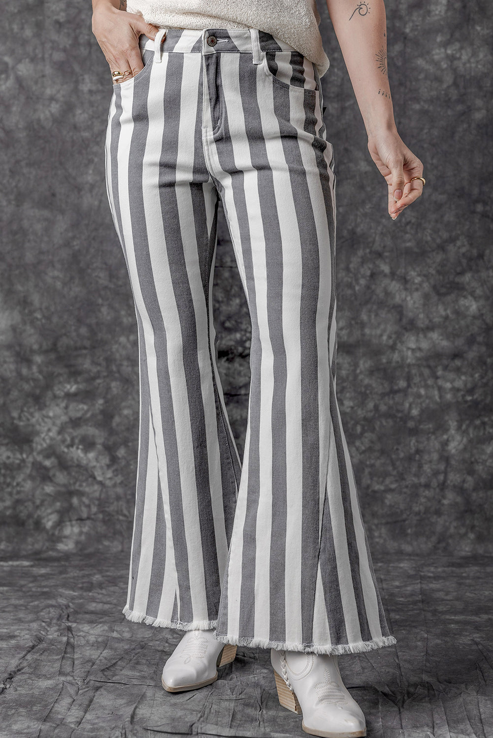 Maddie Star Applique Striped Jeans