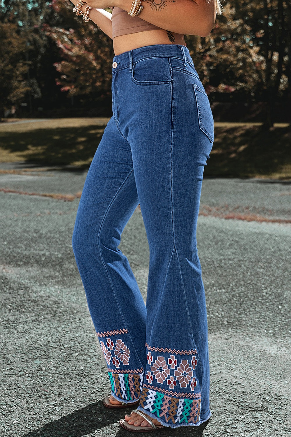 Jordan Embroidered Bootcut Jeans