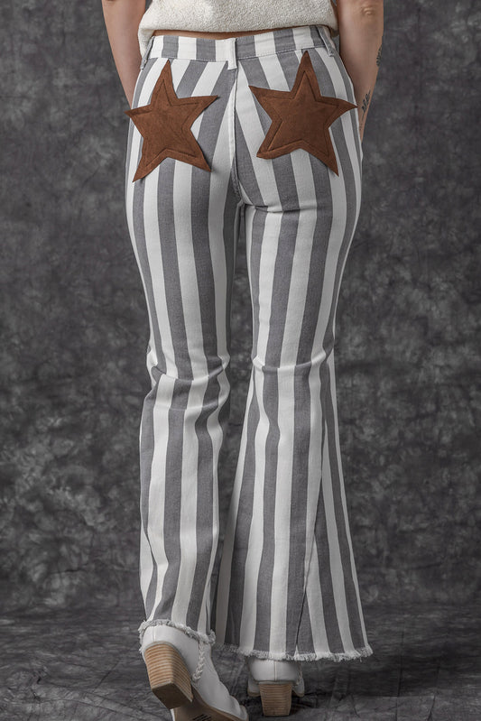 Maddie Star Applique Striped Jeans