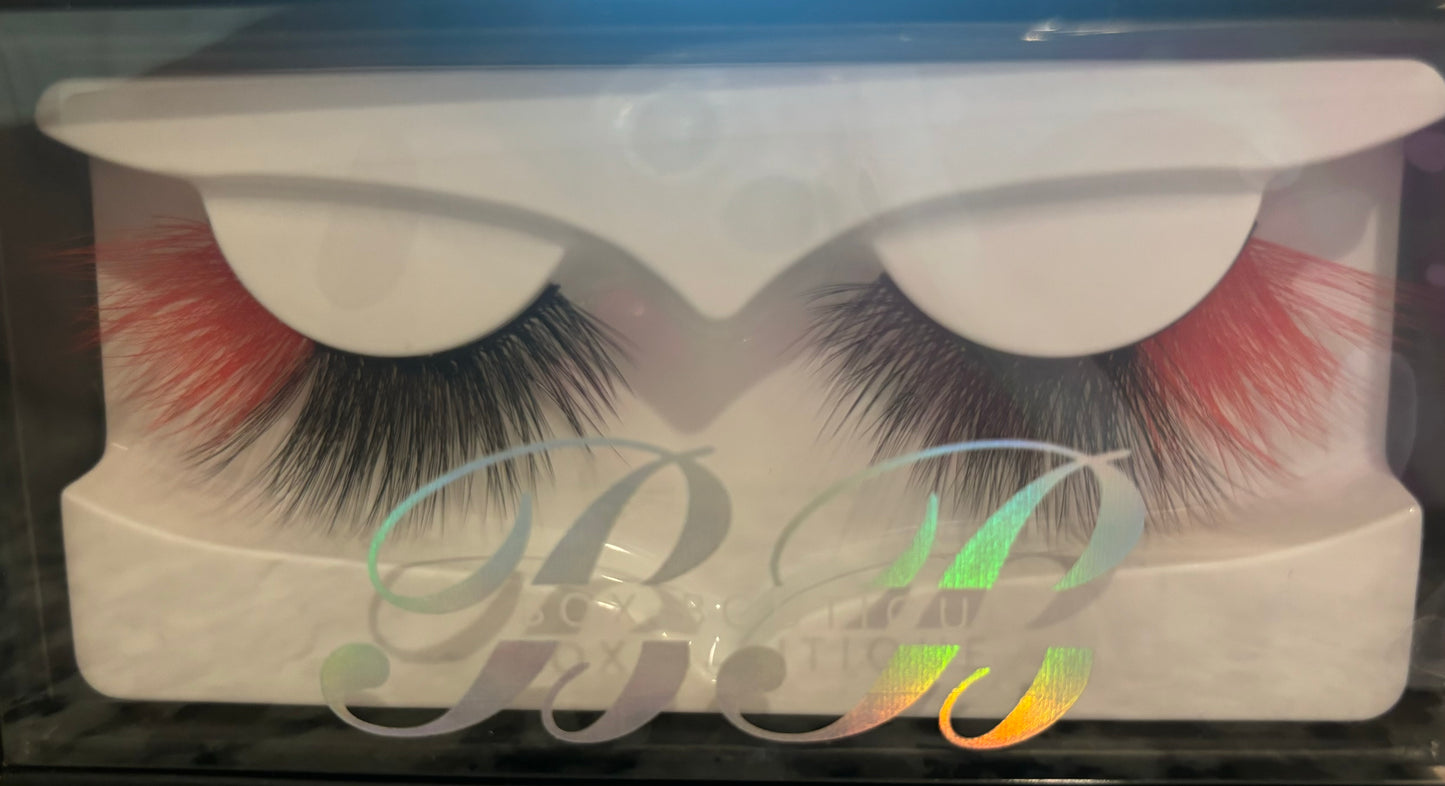 "Starry Night" Fire Black & Hot Pink Faux Mink Eyelashes - Hypoallergenic