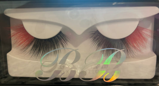 "Starry Night" Fire Black & Hot Pink Faux Mink Eyelashes - Hypoallergenic