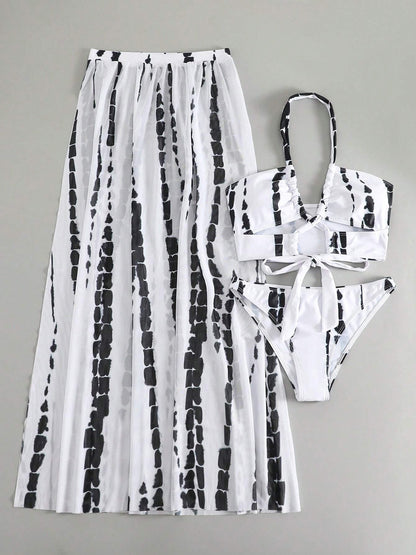 Zenyl Three-Piece Halter Swimsuit