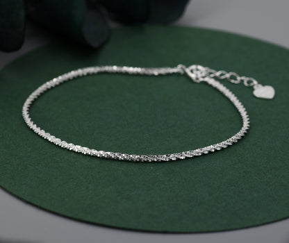 Sterling Silver Sparkle Chain Necklace, Margarita Chain Necklace or Bracelet, Various Length, Sparkly Chain Necklace,  Sparkling Chain