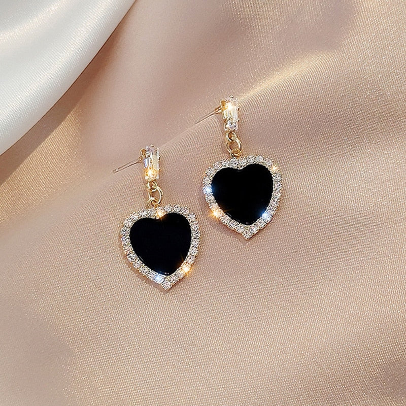 "Hollow My Heart" Shiny Rhinestone Earrings - Lillian Channelle Boutique