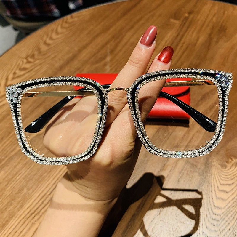"Bling Beauty" Vintage Square Diamond Eyeglasses - Lillian Channelle Boutique