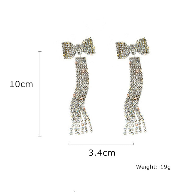 "Exquisite Bows" Crystal Dangle Earrings - Lillian Channelle Boutique