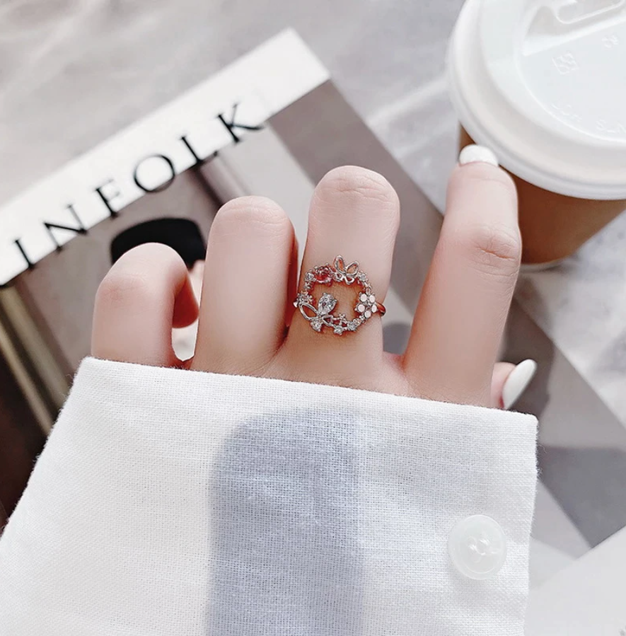 "My Romance" Crystal Flower Ring - Lillian Channelle Boutique