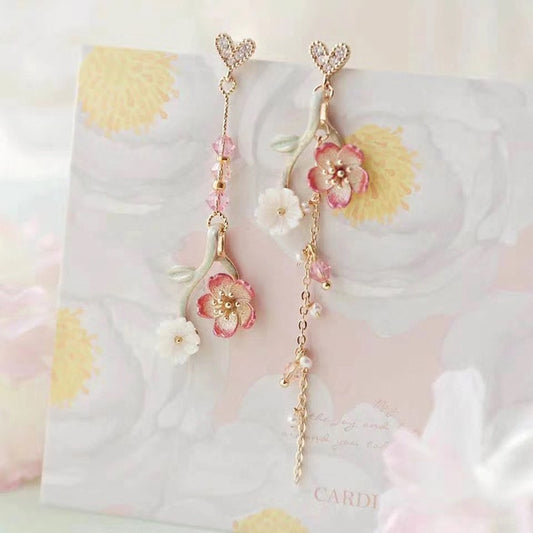 "Kiss Me Now" Heart & Flower Earrings - Lillian Channelle Boutique