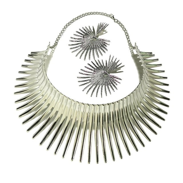 "Make A Statement" Africa Earring & Choker Jewelry Set - Lillian Channelle Boutique