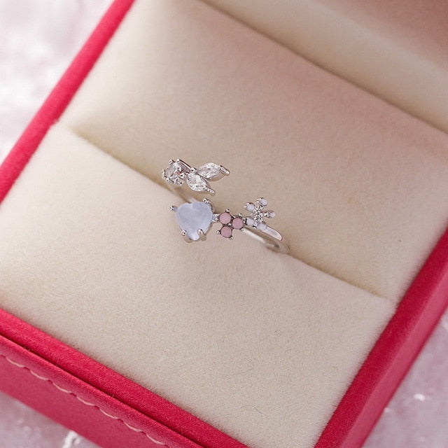"My Romance" Crystal Flower Ring - Lillian Channelle Boutique