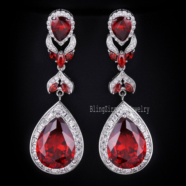 "Tres Belle" Crystal Pear Cut Earrings - Lillian Channelle Boutique